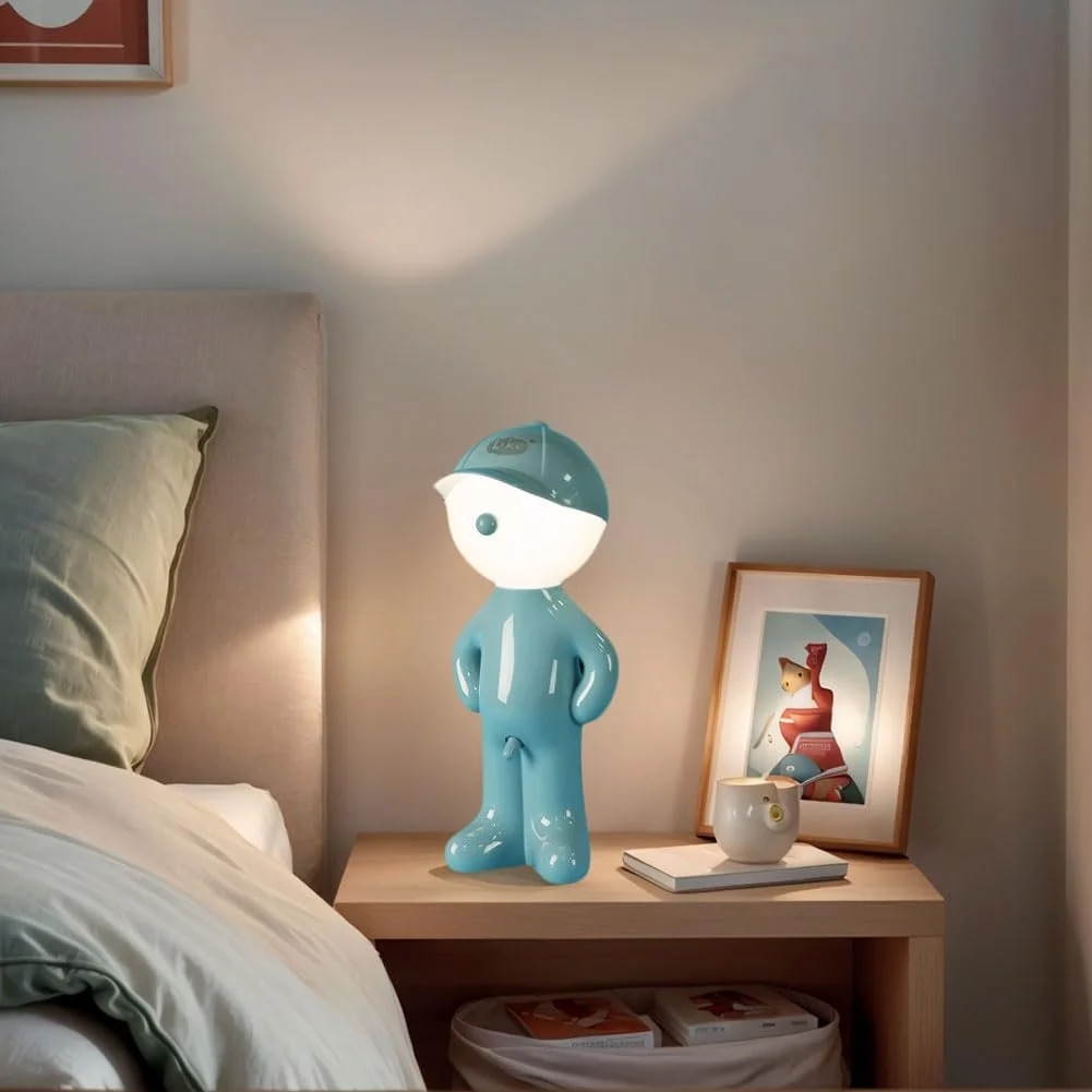 Настільна лампа Umikk Creative A Little Shy Man світлодіодна креативна з абажуром Синій, фото №6