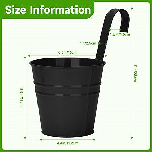 Підвісні квіткові горщики KINGLAKE 10 штук 16 см Чорні Металеві зі знімним гачком 16 x 11 x 15 см synthetic.ua - Фото 1