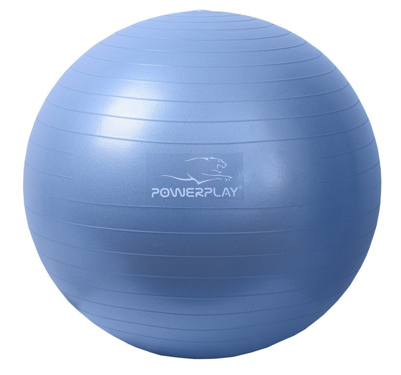 М'яч для фітнесу фітбол PowerPlay 4001 Ø65 cm Gymball Синій помпа, фото №2