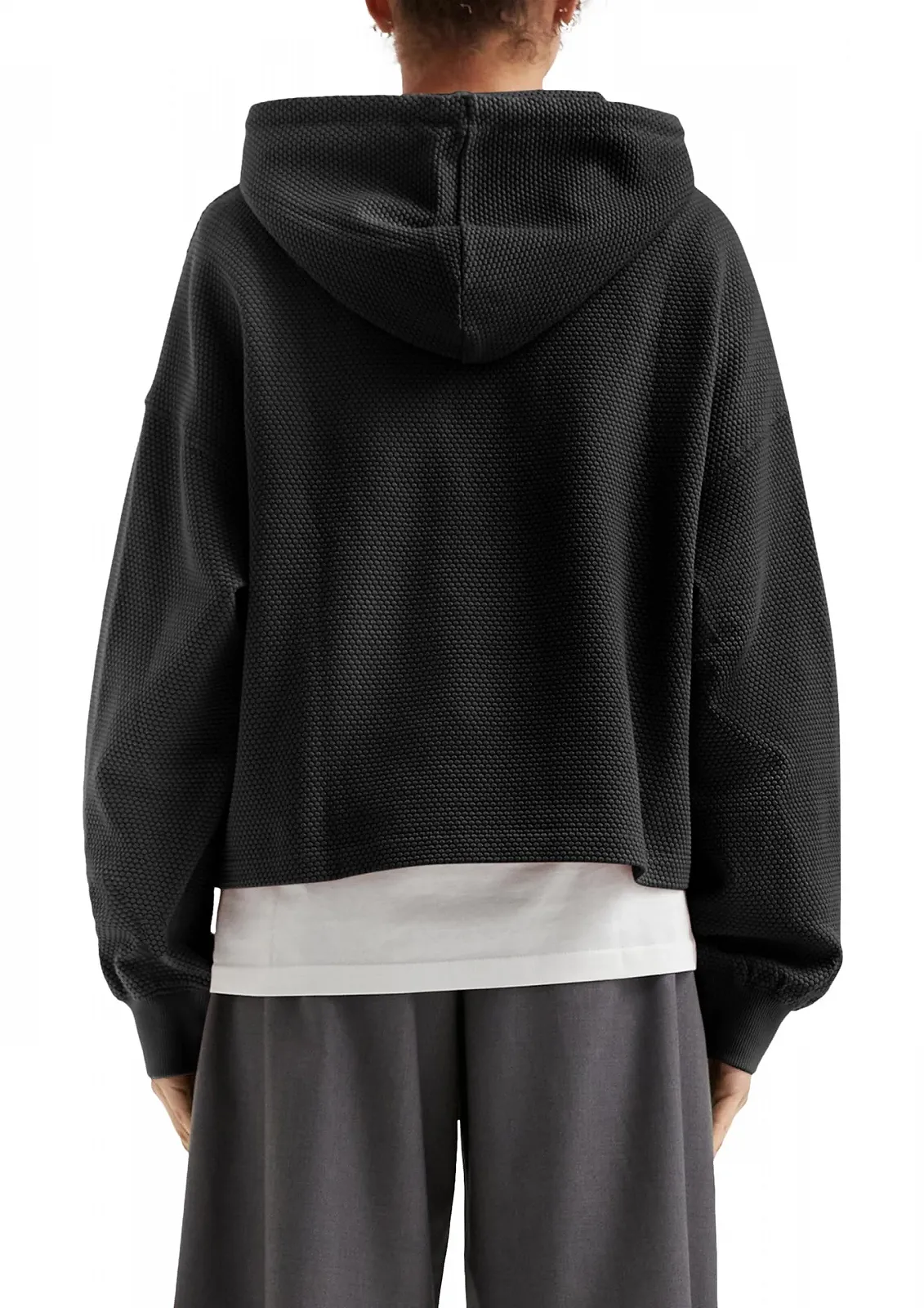 Толстовка QS со структурированным узором и капюшоном, фото №4