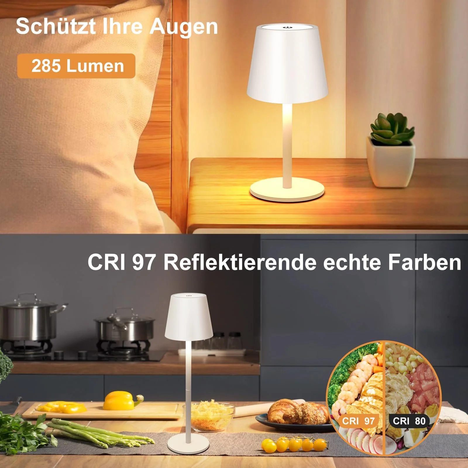 Настільна лампа LED Wireless Touch USB-C Dimmable IP54 2 шт., фото №6