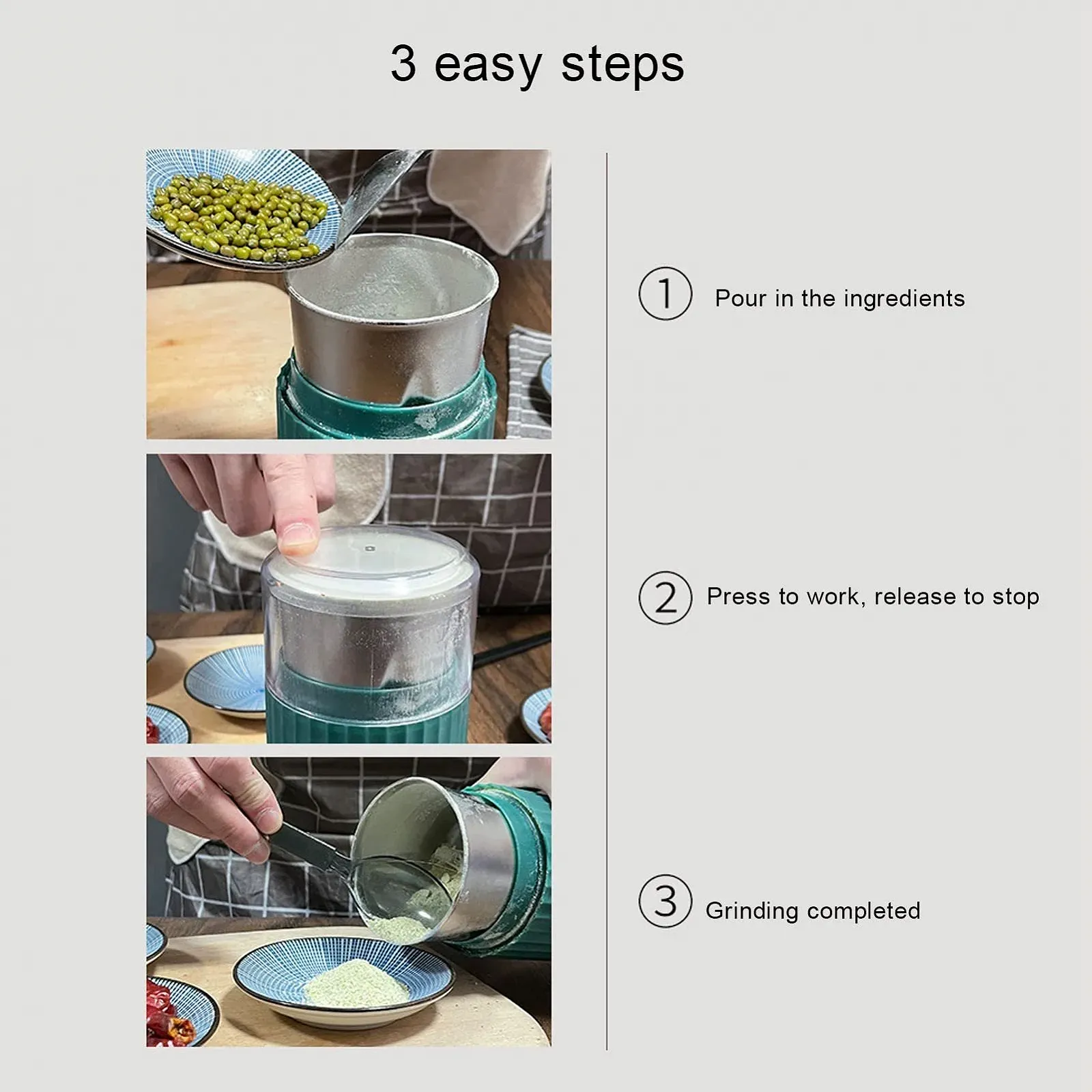 Кофемолка Topyond 200W из нержавеющей стали, Мельница для зерна и специй с дозатором для дома и офиса, Электрическая кофемолка, EU Plug, 220V, фото №6 Кофемолка Topyond 200W из нержавеющей стали, Мельница для зерна и специй с дозатором для дома и офиса, Электрическая кофемолка, EU Plug, 220V, фото №6