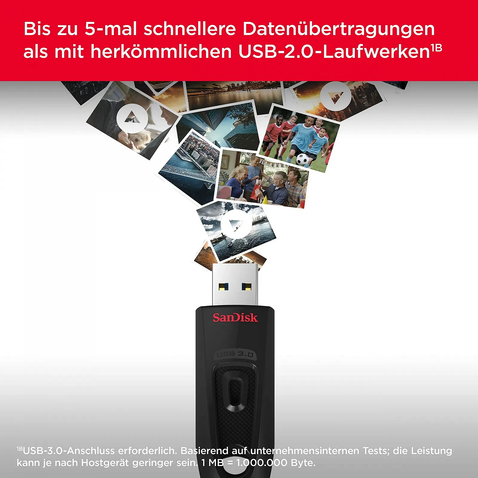 USB-флеш-накопичувач SanDisk Ultra USB 3.0 1TB Black, фото №2 USB-флеш-накопичувач SanDisk Ultra USB 3.0 1TB Black, фото №2