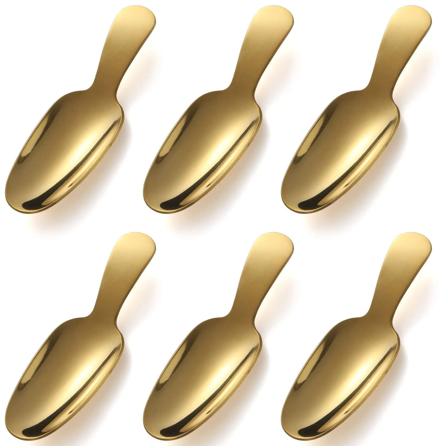 Ложка десертная zeeooil Gold 6 шт, нержавеющая сталь, ложка для соли, короткая ручка, мерная ложка для кофе, мини ложка для чая, для небольших стаканов, сахара, меда, фото №2