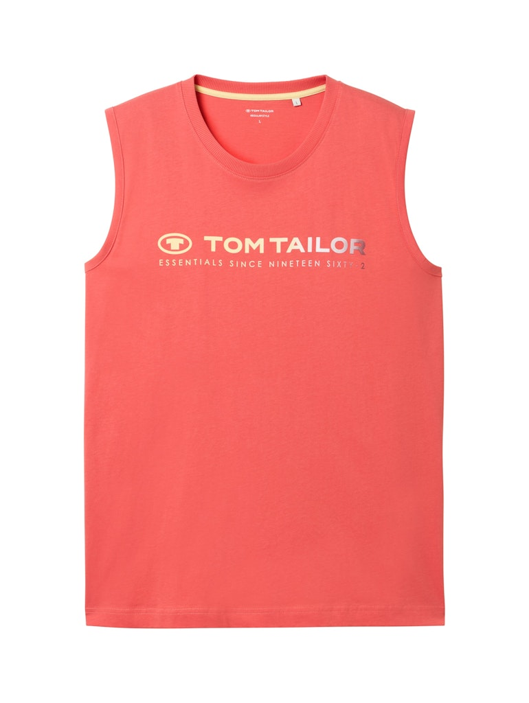 Майка Tanktop with a logo print 1041866ХХ26202 Tom Tailor Кораловий L, фото №4