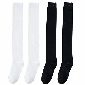 Гольфи вище коліна 2 пари Бавовняні шкарпетки - Фото 1