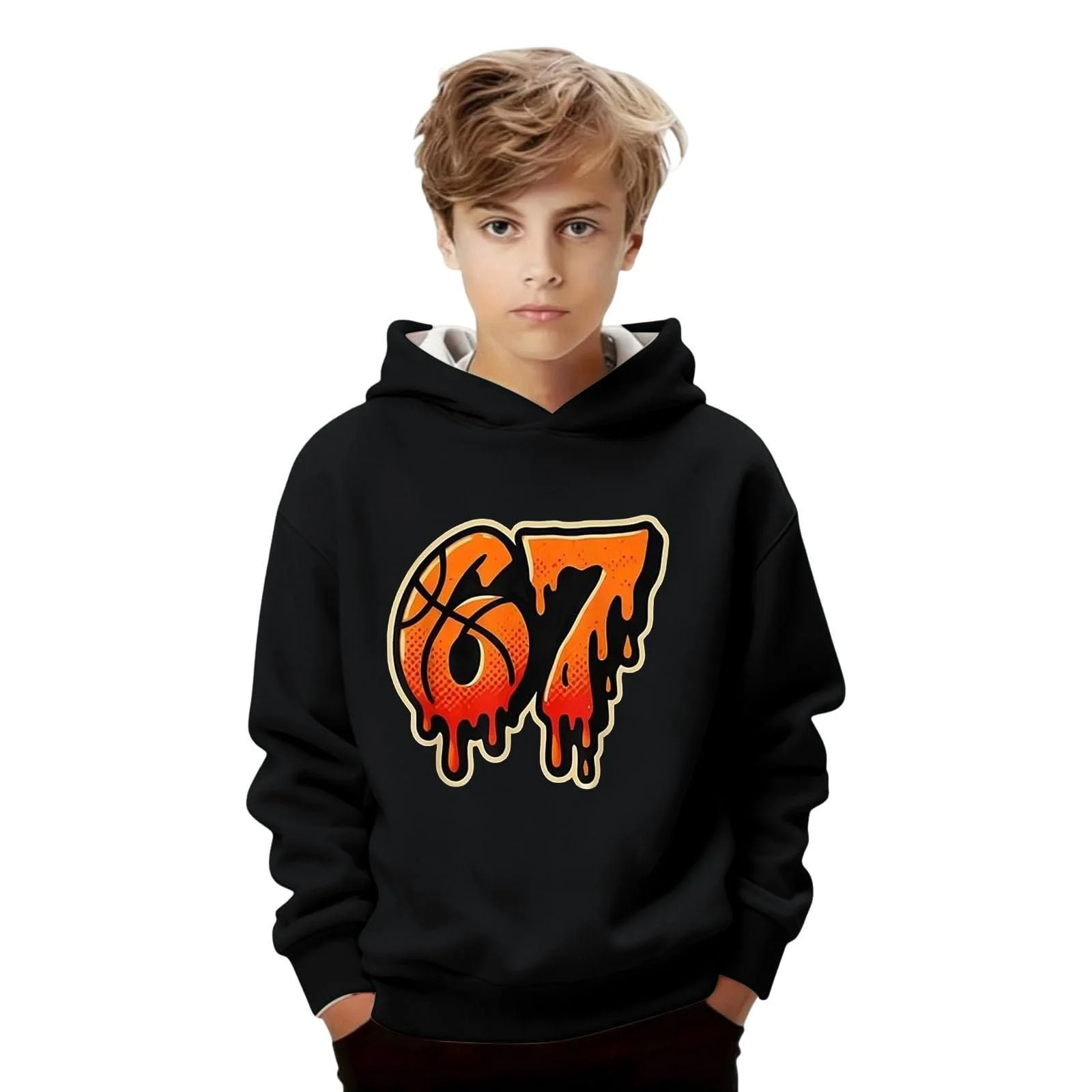 Худи Детский худи для мальчиков Свитшот для девочек Модный повседневный худи Зимний теплый Милый EIS 67 Принт Дышащий Удобный Свитер Флисовая кофта с длинными рукавами, фото №3