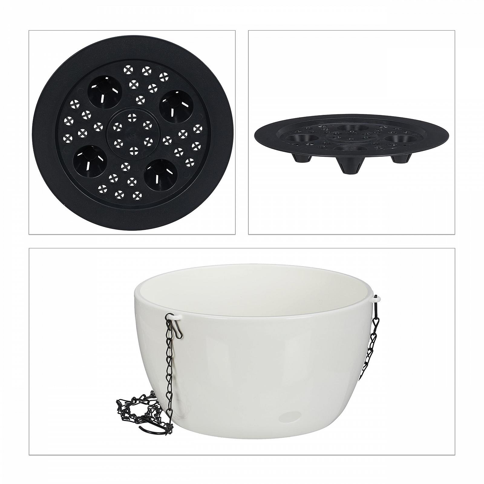 Підвісний кошик Relaxdays Набір із 2 шт. Пластик Білий 67 x 28,5 см із резервуаром для води, фото №6