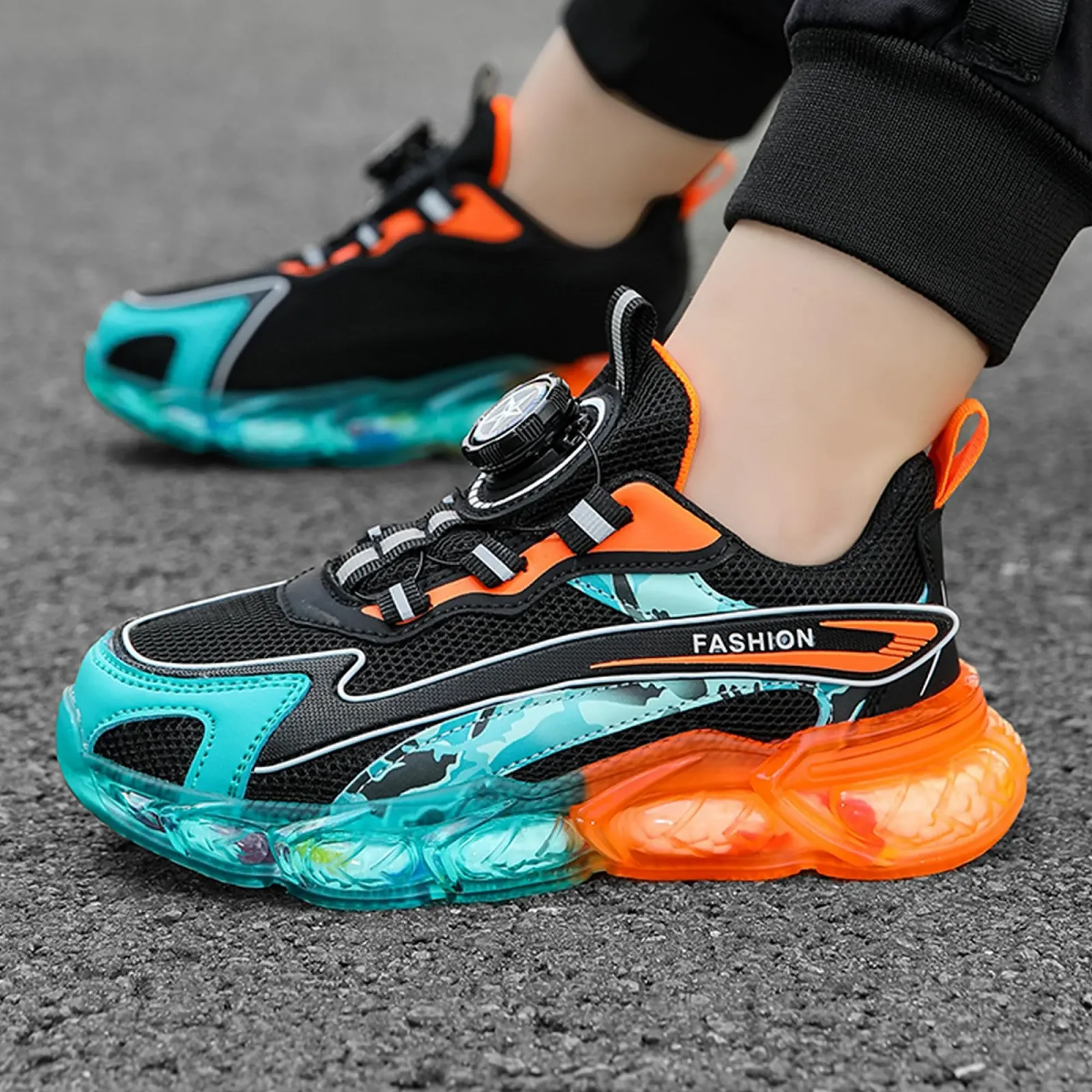 Кросівки ITSOGOO Дитячі Спортивні Легкі Дихаючі Для Бігу Фітнесу Для Приміщень Для Прогулянок Для Джогінгу 28-37EU, фото №2