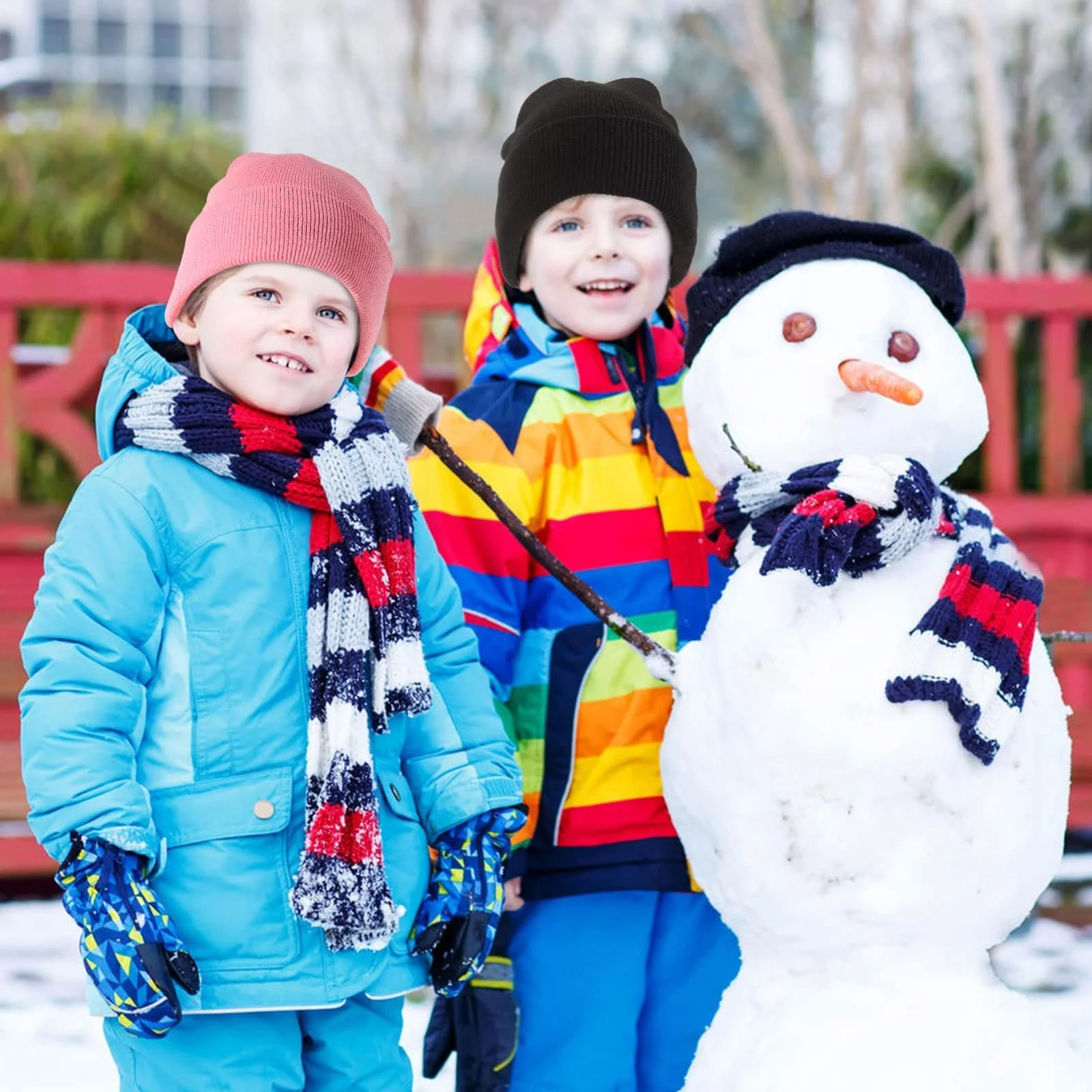 Шапка-біні Geebuzz для дітей, 6 шт., кольорові, теплі, еластичні, в'язані, унісекс, для зими та осені, фото №7 Шапка-біні Geebuzz для дітей, 6 шт., кольорові, теплі, еластичні, в'язані, унісекс, для зими та осені, фото №7