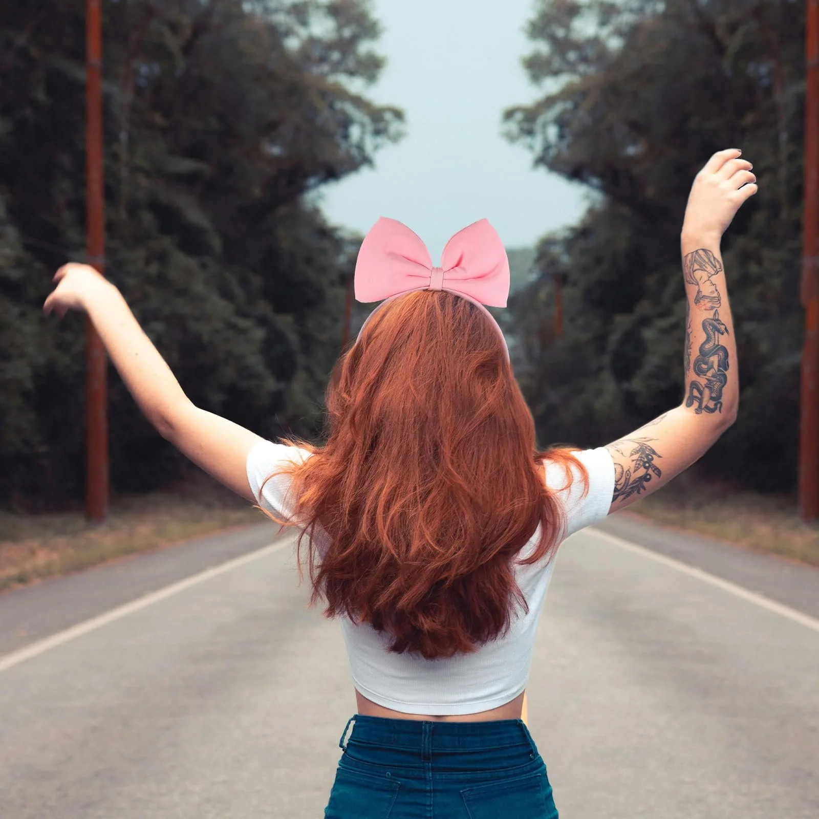 Обруч Beavorty Бант Великий Рожевий, фото №6