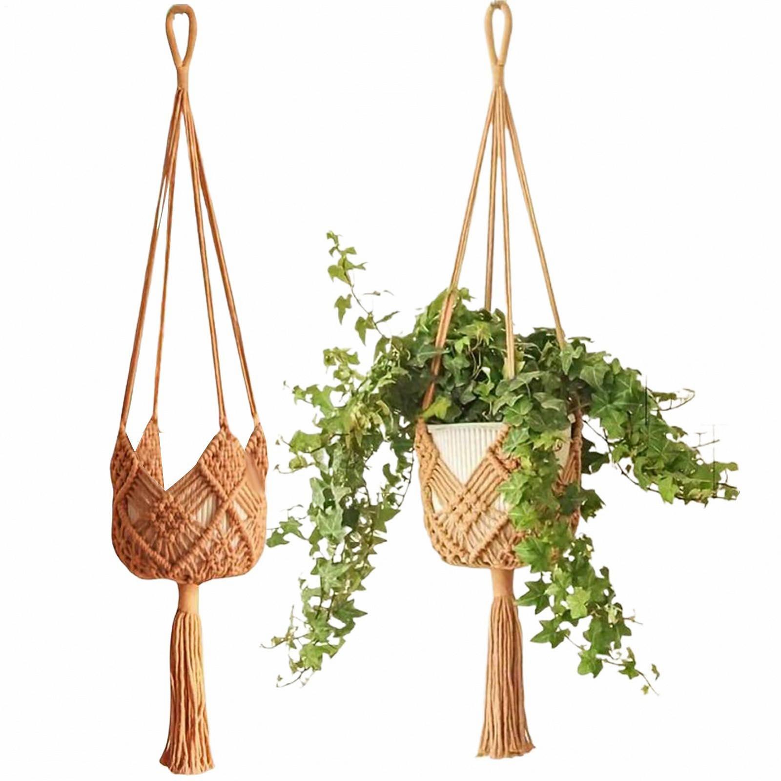 Підвіси для рослин Набір з 2 шт. Макраме Плетені Бохо, фото №8 Підвіси для рослин Набір з 2 шт. Макраме Плетені Бохо, фото №8