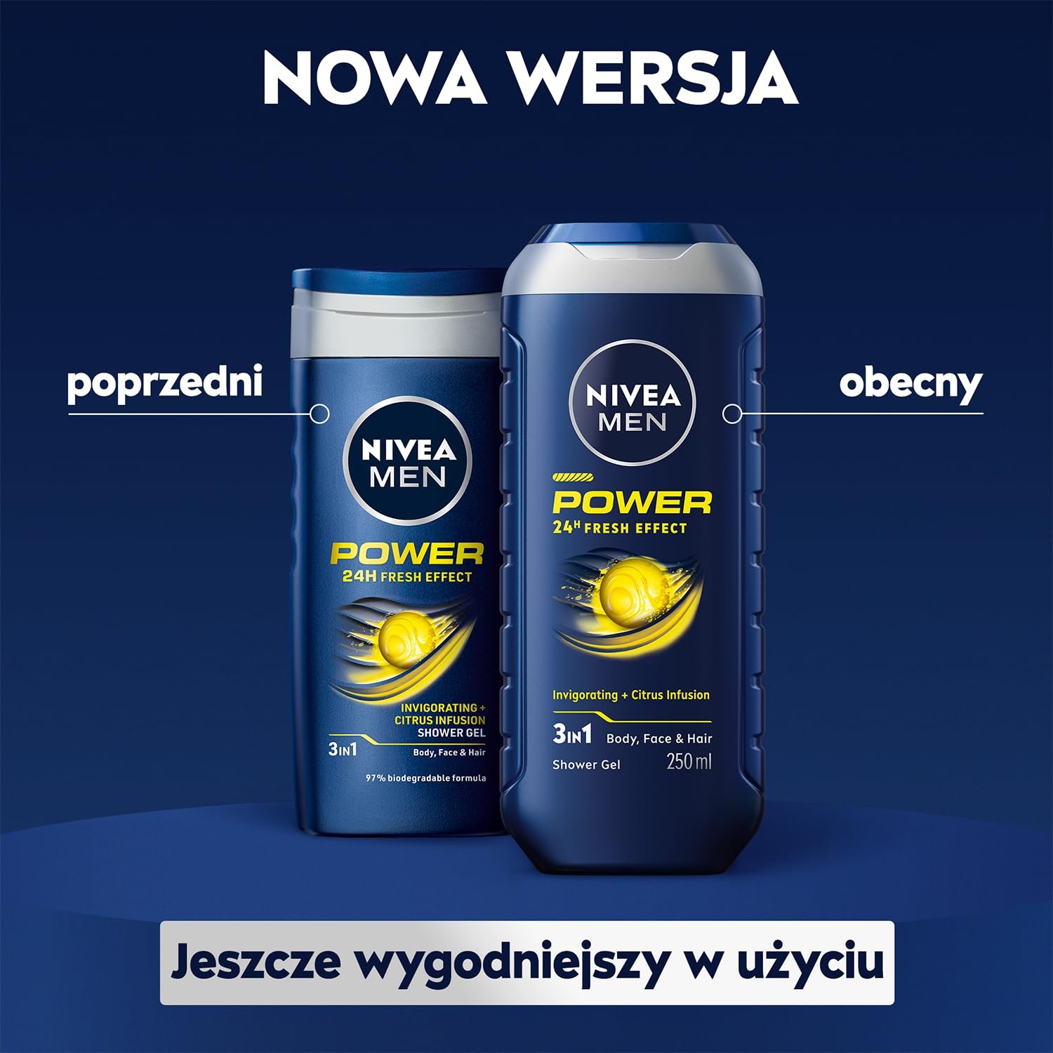 Стимулирующий гель для душа NIVEA MEN Power 24 H Fresh Effect 3-in-1 500 мл, фото №3