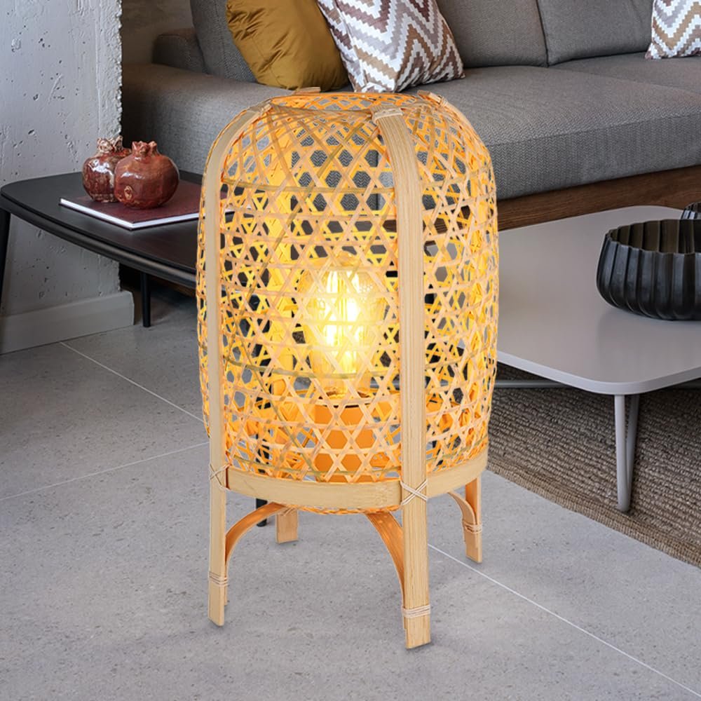 Настольная лампа GLOBO Bamboo Boho Натуральный Металл 1 x E27 22 x 37 см, фото №5