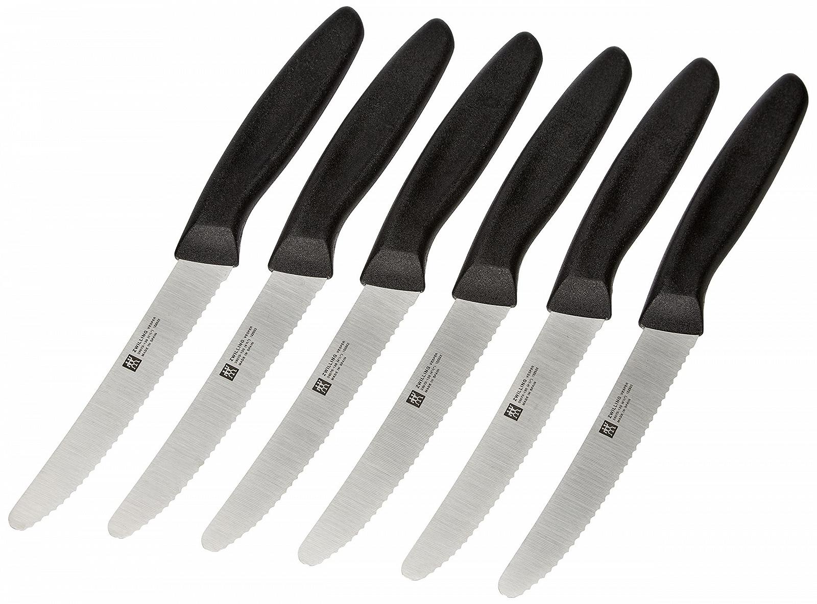 Набір ножів ZWILLING Four Star, 7 предметів і набір ножів Twin Grip, кухонний ніж, 6 предметів, довжина леза: 12 см, нержавіюча сталь Special Steel/пластикова ручка, чорний, фото №5