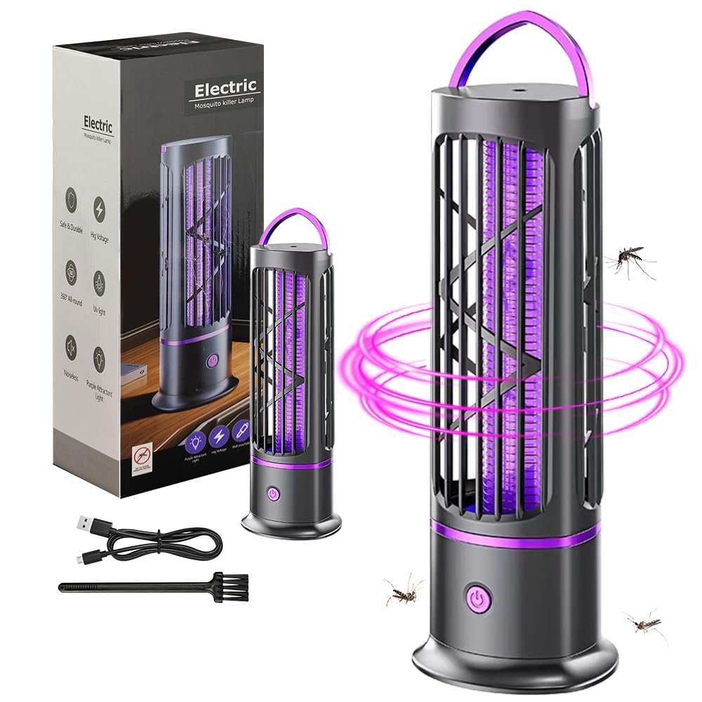 Знищувач комах електричний лампа-пастка UV LED акумуляторний 29 см, фото №1
