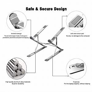 Подставка для ноутбука THREE COLOUR DOGFISH, алюминиевый сплав, 7 + 9 уровней регулировки высоты, складная, с сумкой для хранения synthetic.ua - Фото 1