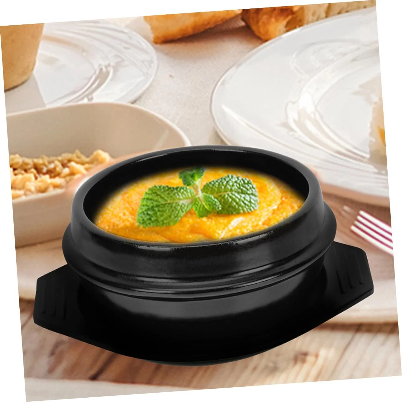 Кастрюля керамическая термостойкая в корейском стиле для бибимбапа и супа, фото №9