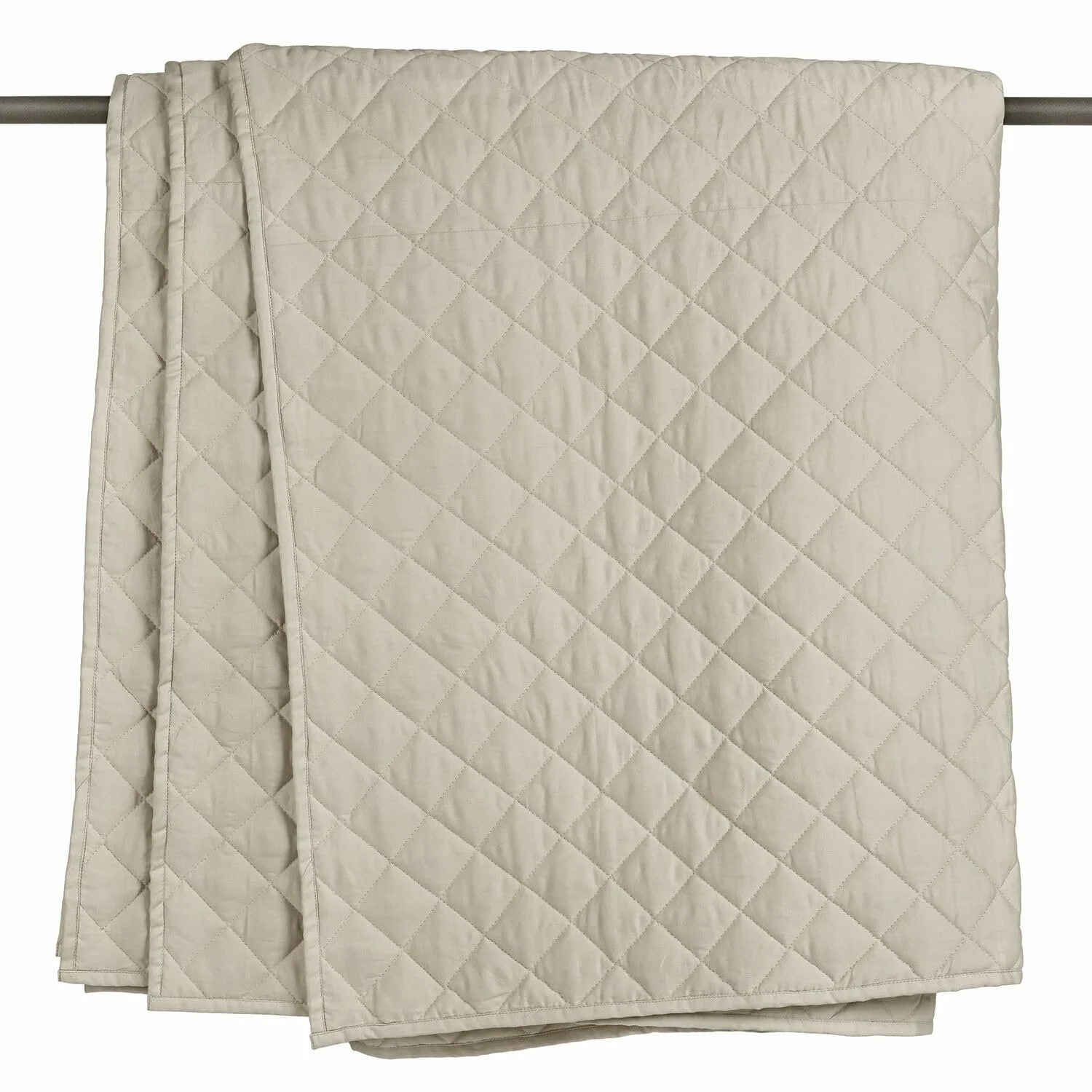 Покрывало Loberon Jolique Мягкое стеганое, спокойная расцветка, вневременной дизайн, постельное белье, хлопок, бежевый, фото №2