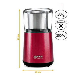 Электрическая кофемолка TZS First Austria 200 Вт, 27 000 об/мин, 50 г, серебристый synthetic.ua - Фото 1