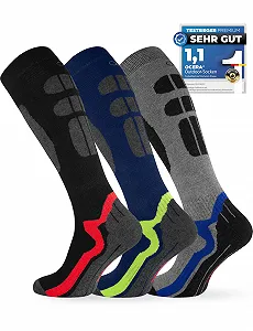 Термоноски до колен OCERA Adventure для мужчин и женщин, 3 пары лыжных носков с полной махрой, мягкие, теплые, для сноуборда, сертифицированный хлопок Oeko-Tex Standard 100 - Фото 1