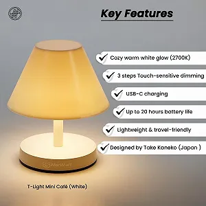 Светодиодная настольная лампа KOOKOO MoriMori T-Light Mini Café Белая synthetic.ua - Фото 1