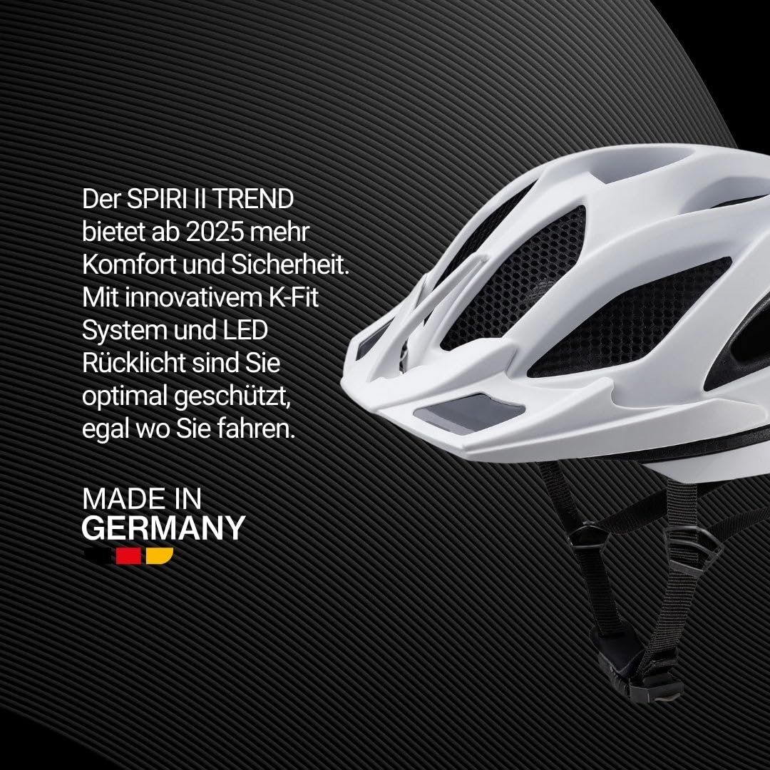 Шлем Trend Spiri II с LED задним фонарем, сделано в Германии, защита от насекомых, 290 г, для мужчин и женщин, фото №2