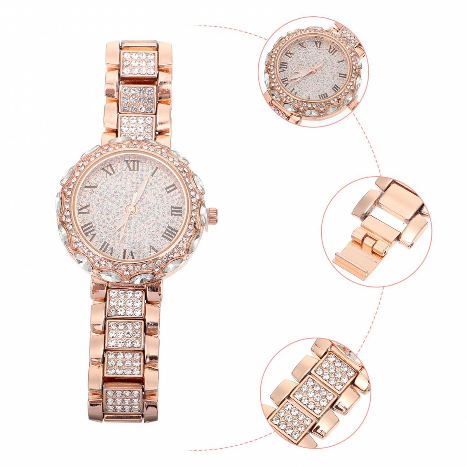 Часы женские PartyKindom Diamant, золотистый со стразами, фото №2