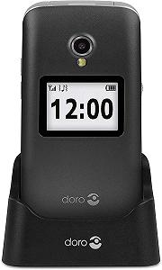 Телефон 2.4" Doro 2424 / 8Mb / 2G / SIM / Bluetooth / FM / SD-слот / Камера 3Мп / 800мАг / Ліхтарик / Кнопка підтримки / Великі клавіші / Nucleus / Серебристий-Чорний - Фото 1