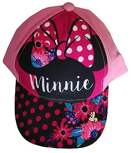 Бейсболка Disney Minnie Mouse детская с цветами и в горошек Blue/Red/Pink/Black - Фото 1