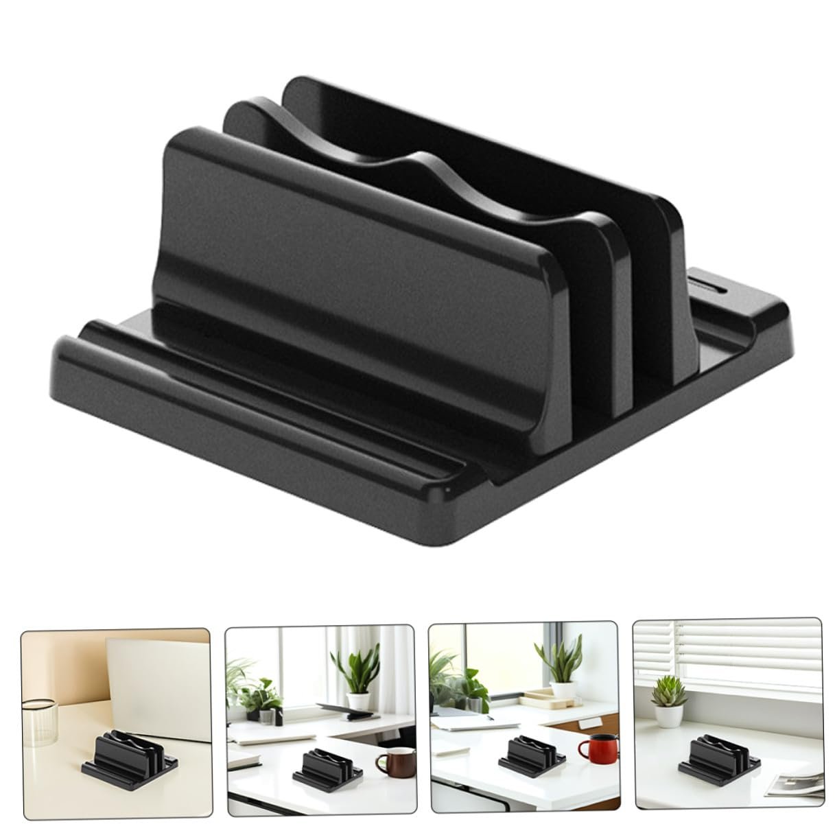 Вертикальная Подставка для ноутбука Прочный Материал Двойной Слот для вертикального хранения книг Настольный Держатель для ноутбука, фото №9