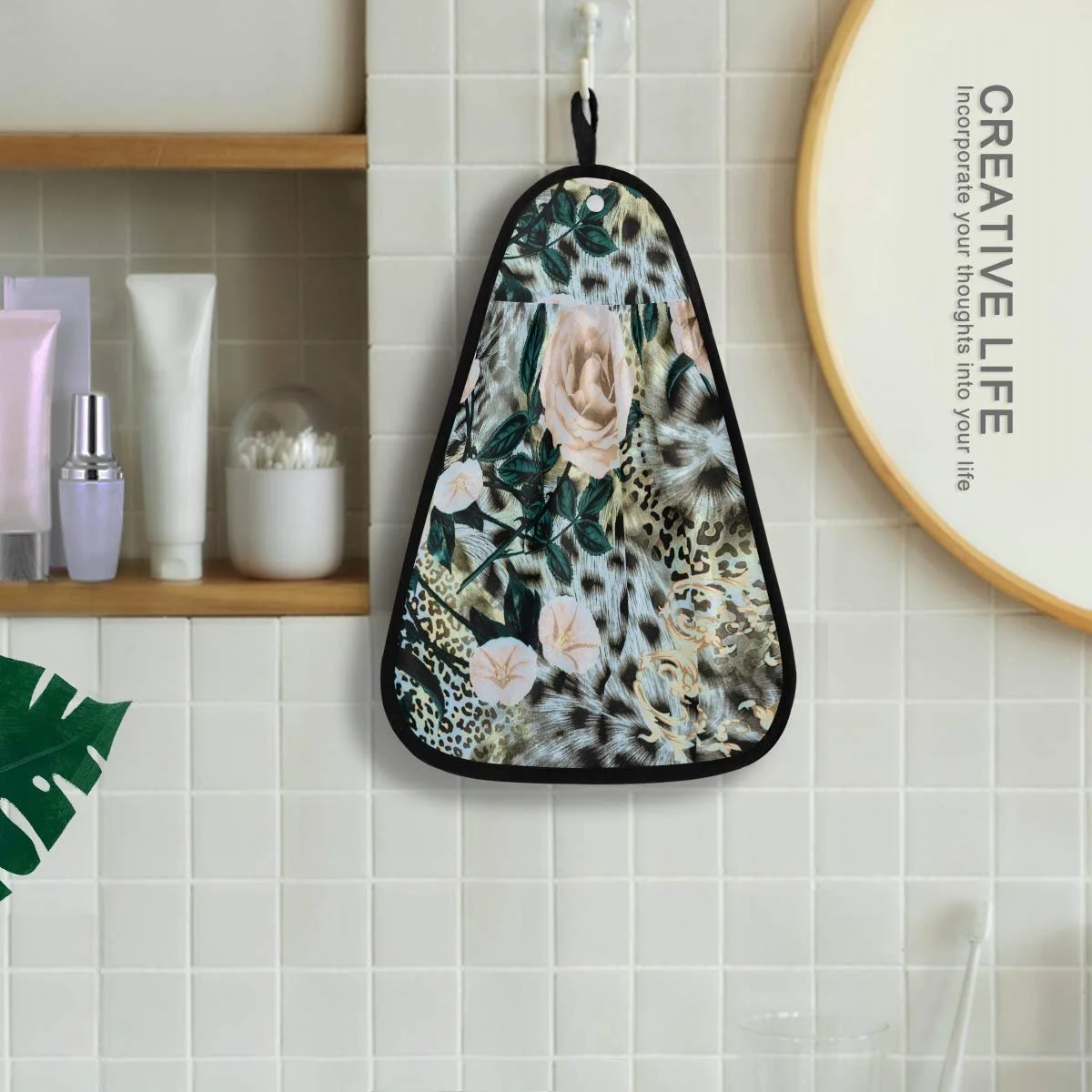 Полотенце Leopard Druck Rose абсорбирующее быстросохнущее кухонное, фото №4