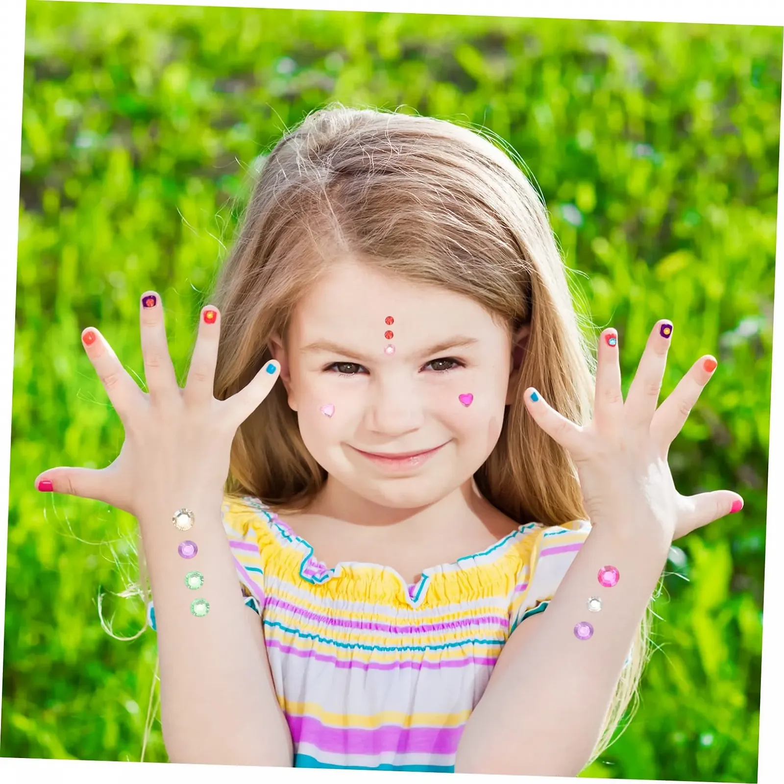 Наклейки-стрази MERRYHAPY 12 аркушів, Прикраса для нігтів Серце, фото №8