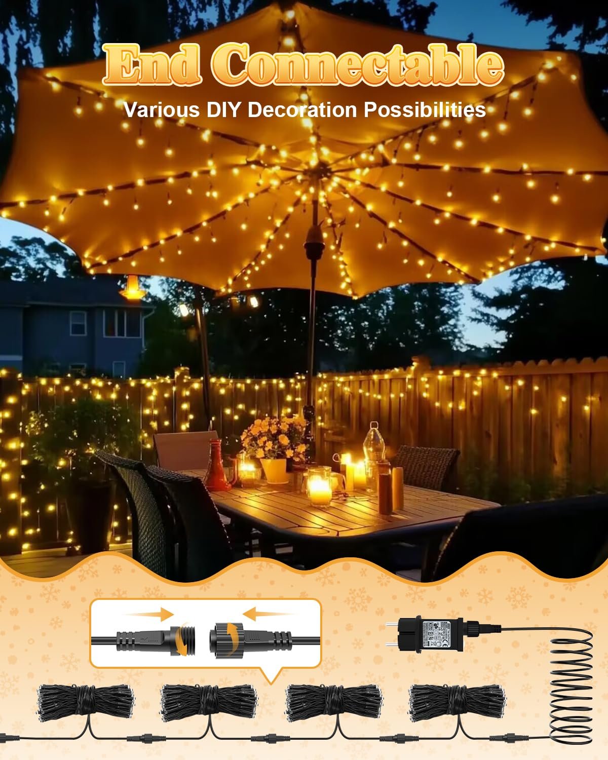 Гірлянда Dalugo 30 м 300 LED теплий білий. Упаковка: гарна упаковка., фото №4