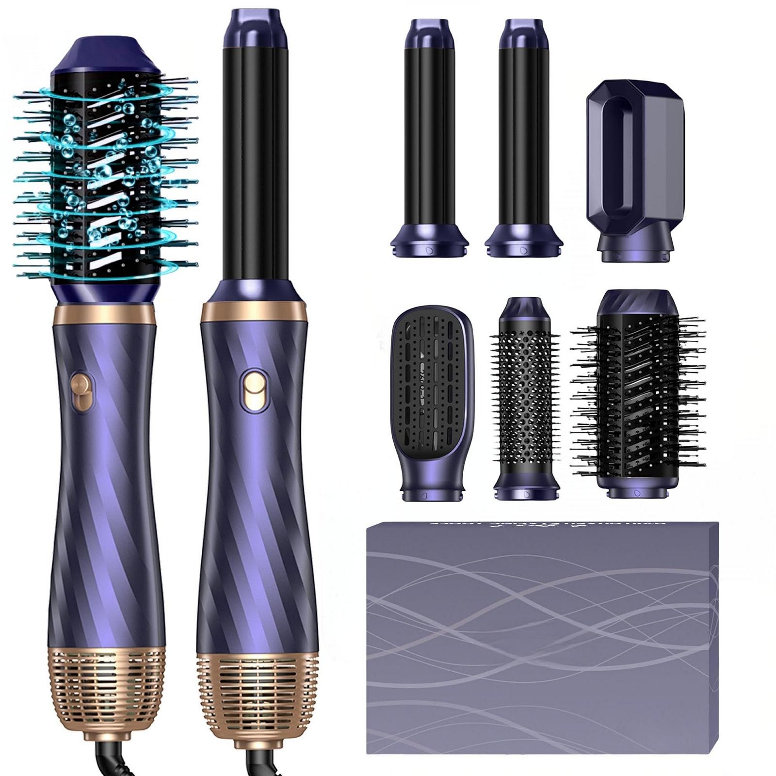Набір для укладки волосся Airstyler 6-в-1 фен з круглою щіткою та плойкою Синій/Золотий, фото №1 Набір для укладки волосся Airstyler 6-в-1 фен з круглою щіткою та плойкою Синій/Золотий, фото №1