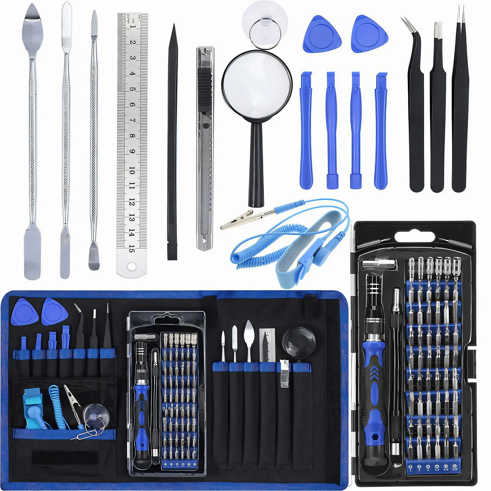 Набор отвёрток Retoo 75-Piece с магнитными наконечниками для ремонта ПК часов ноутбуков очков моделей смартфонов планшетов камер ювелирных изделий, фото №1