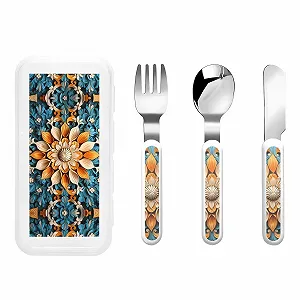 Дитячий набір столових приборів з принтом Mystique Kranz, три предмети, багаторазовий - Фото 1