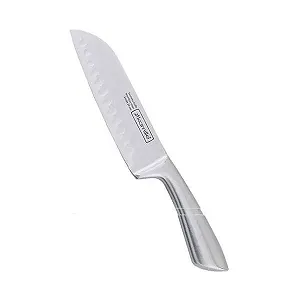 Кухняний нож Сантоку з нержавіючої сталі з полою ручкою лезвий 16.5 см; ручка 12 см Kamille 5142 (KM-5142) - Фото 1