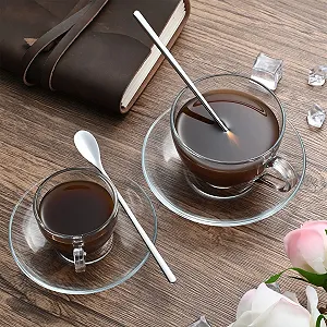 Набор из 8 кофейных ложек из нержавеющей стали с длинной ручкой 16 см synthetic.ua - Фото 1