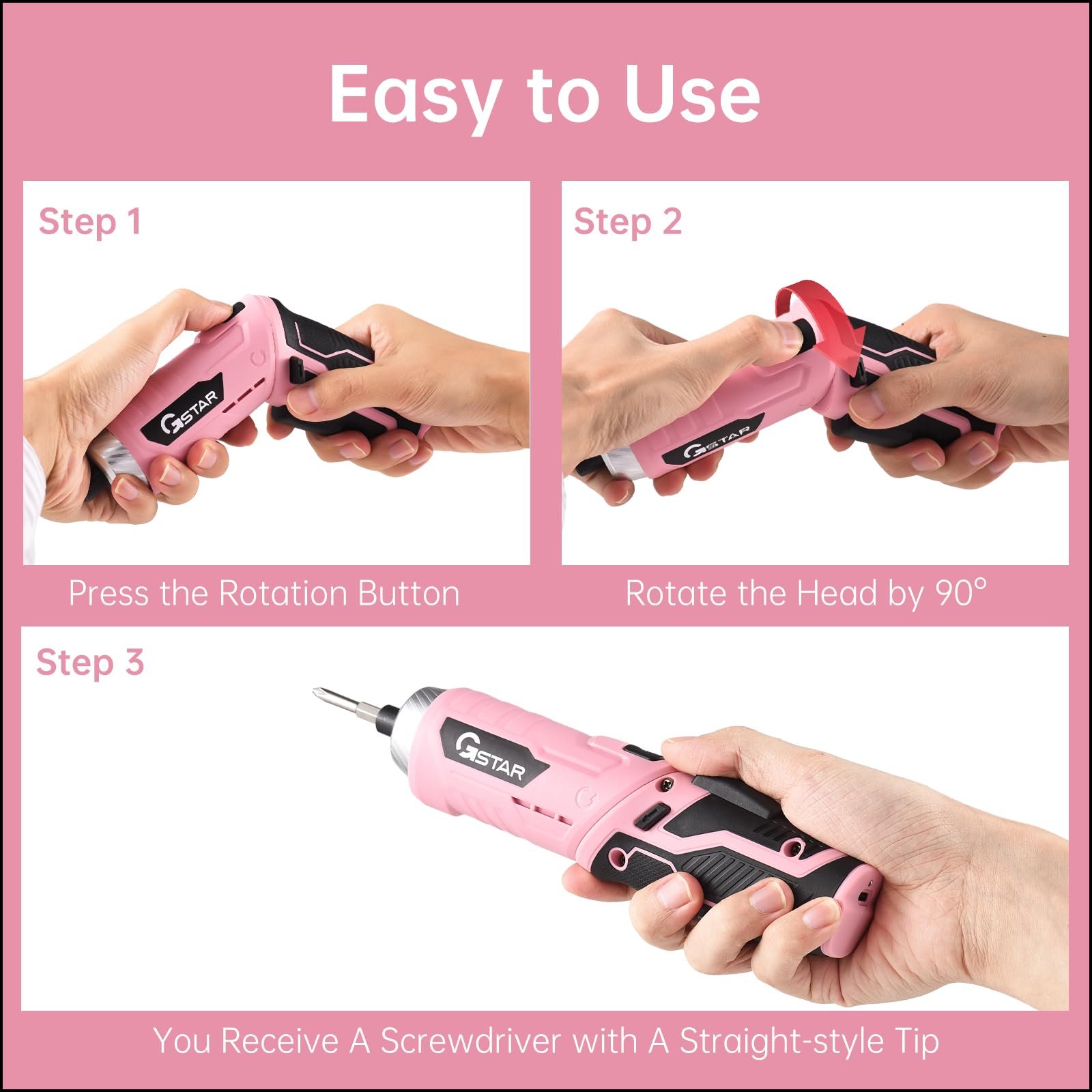 Електрична викрутка Kavolet 41pcs 3Nm 3.6V з LED підсвіткою, набір з обертальною ручкою, зарядний кабель Type C, сумка для перенесення, фото №2