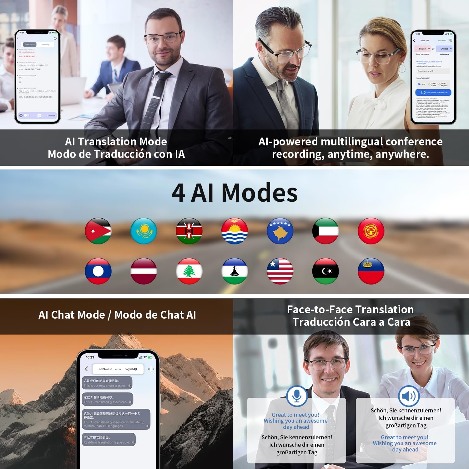 Розумні окуляри Перекладач AI Polarized Photochromic Lenses Silver, фото №8