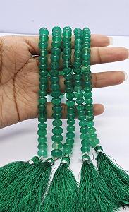 Бусины рондель из натурального зеленого оникса гладкие 6,5-7 мм, нить длиной 20,32 см бусины из драгоценных камней для ожерелья, браслета - Фото 1