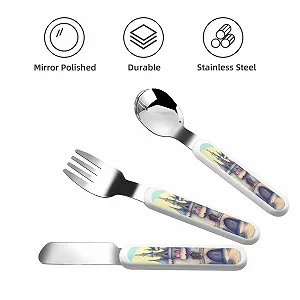 Набір дитячих столових приборів з трьох предметів Fairytale Castle з малюнком synthetic.ua - Фото 1