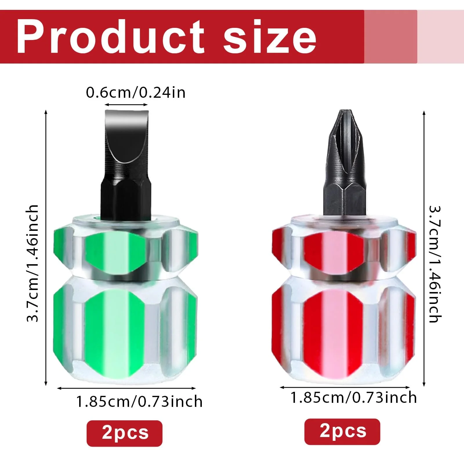 Набір міні-викруток Mabor 4 предмети 0,6 см плоскі та хрестові Phillips, фото №2