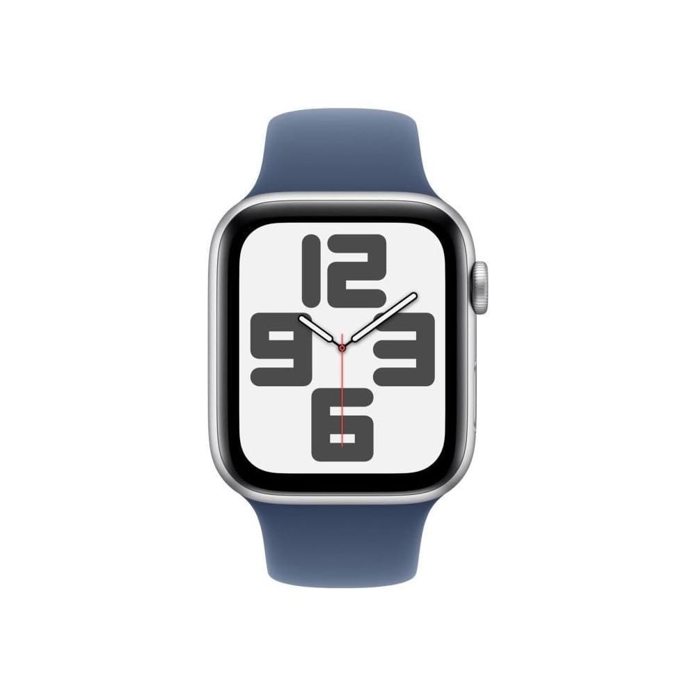 Смарт-годинник Apple Watch SE (2nd Generation) GPS + Cellular 44mm Алюмінієвий корпус Сріблястий і спортивний ремінець Denim (M/L), фото №2