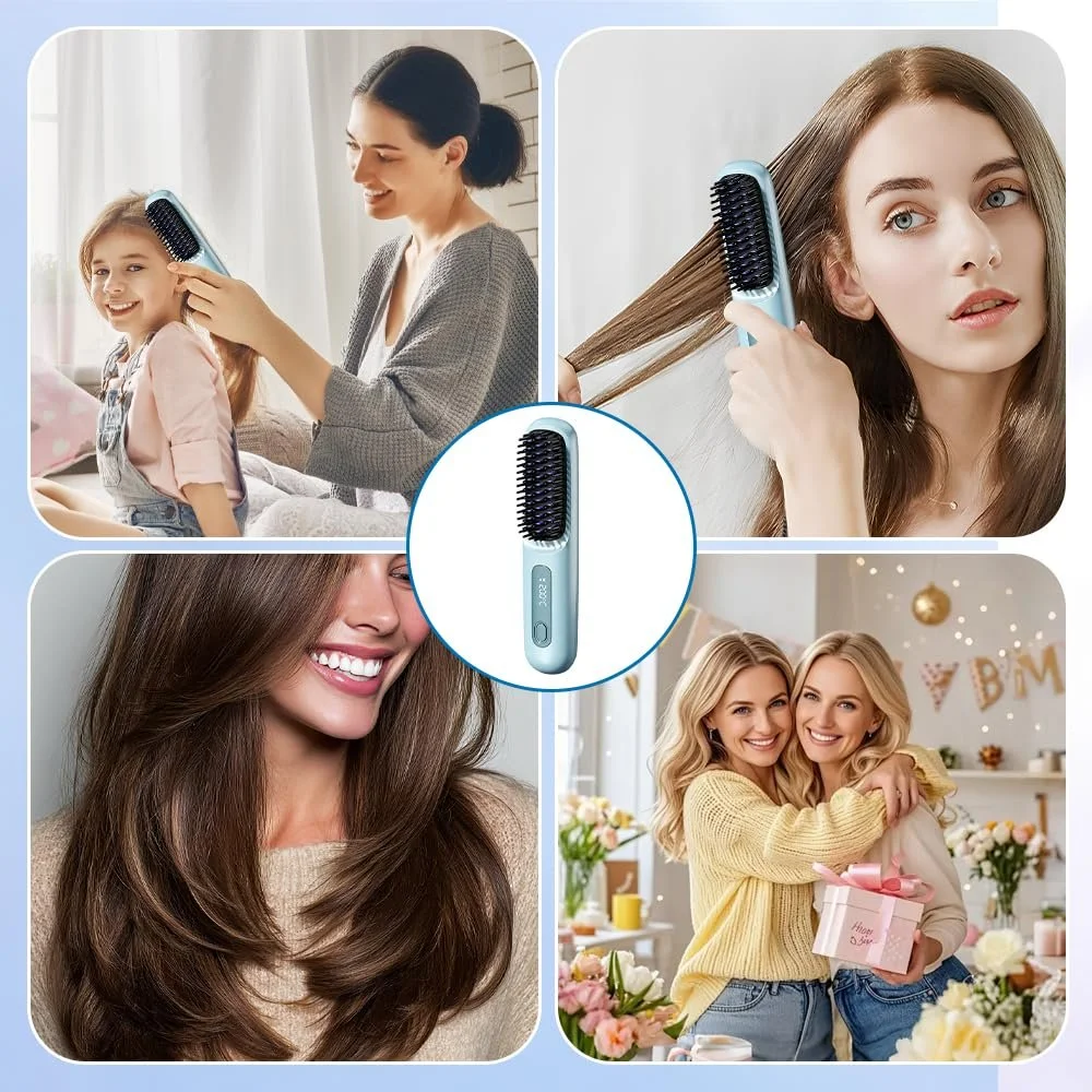 Гребінець-випрямляч Foreverup Wireless 160-200°C 3 рівні температури портативний, фото №7 Гребінець-випрямляч Foreverup Wireless 160-200°C 3 рівні температури портативний, фото №7