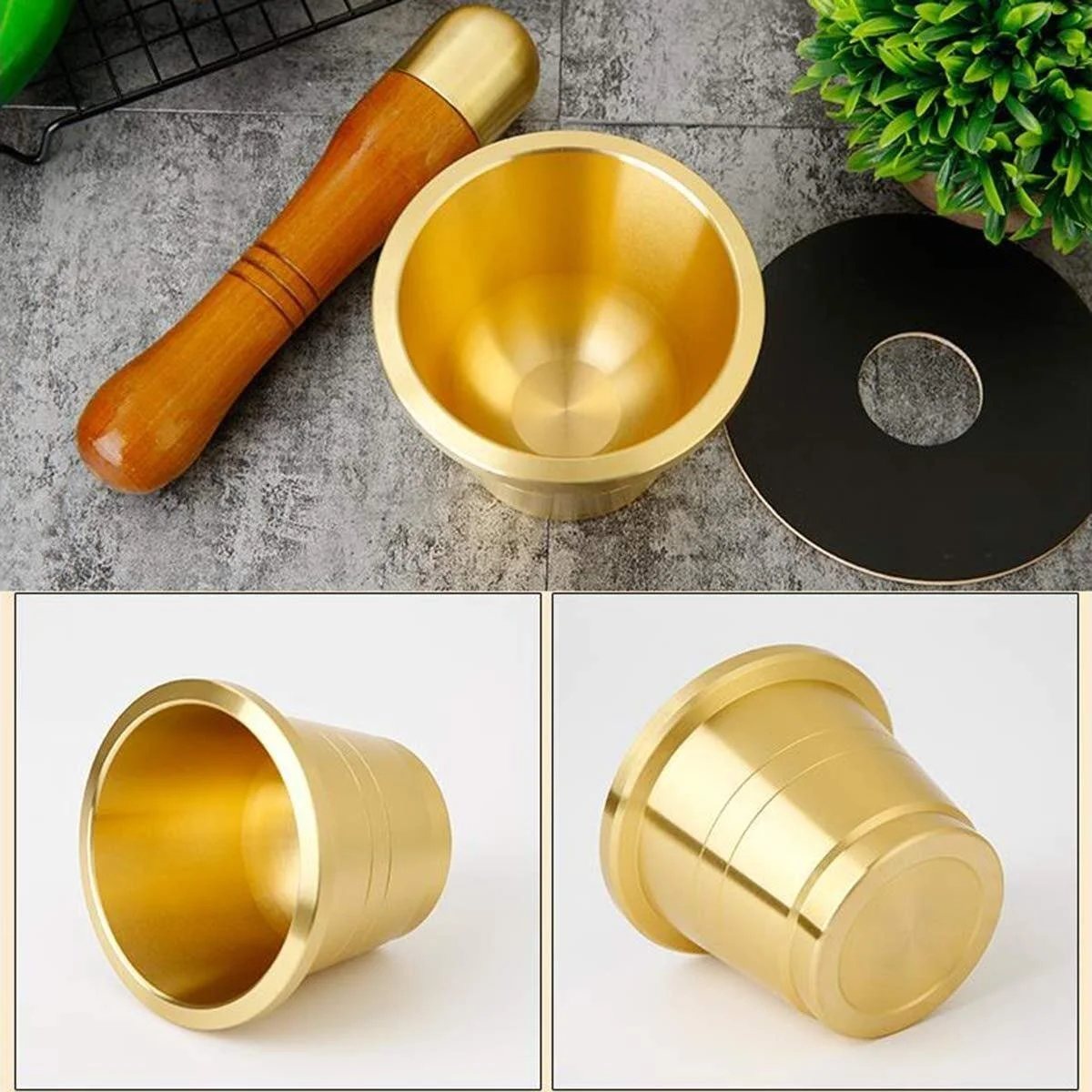 Набір ступки і товкачика, Латунна, фото №8