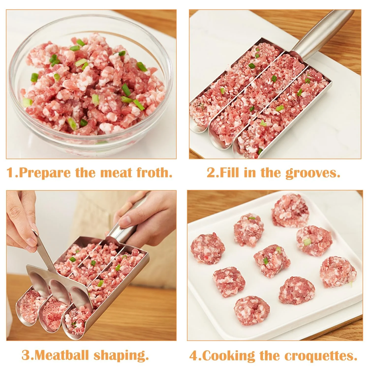 Форма для фрикаделек Meatball Shovel Maker из нержавеющей стали, фото №6 Форма для фрикаделек Meatball Shovel Maker из нержавеющей стали, фото №6