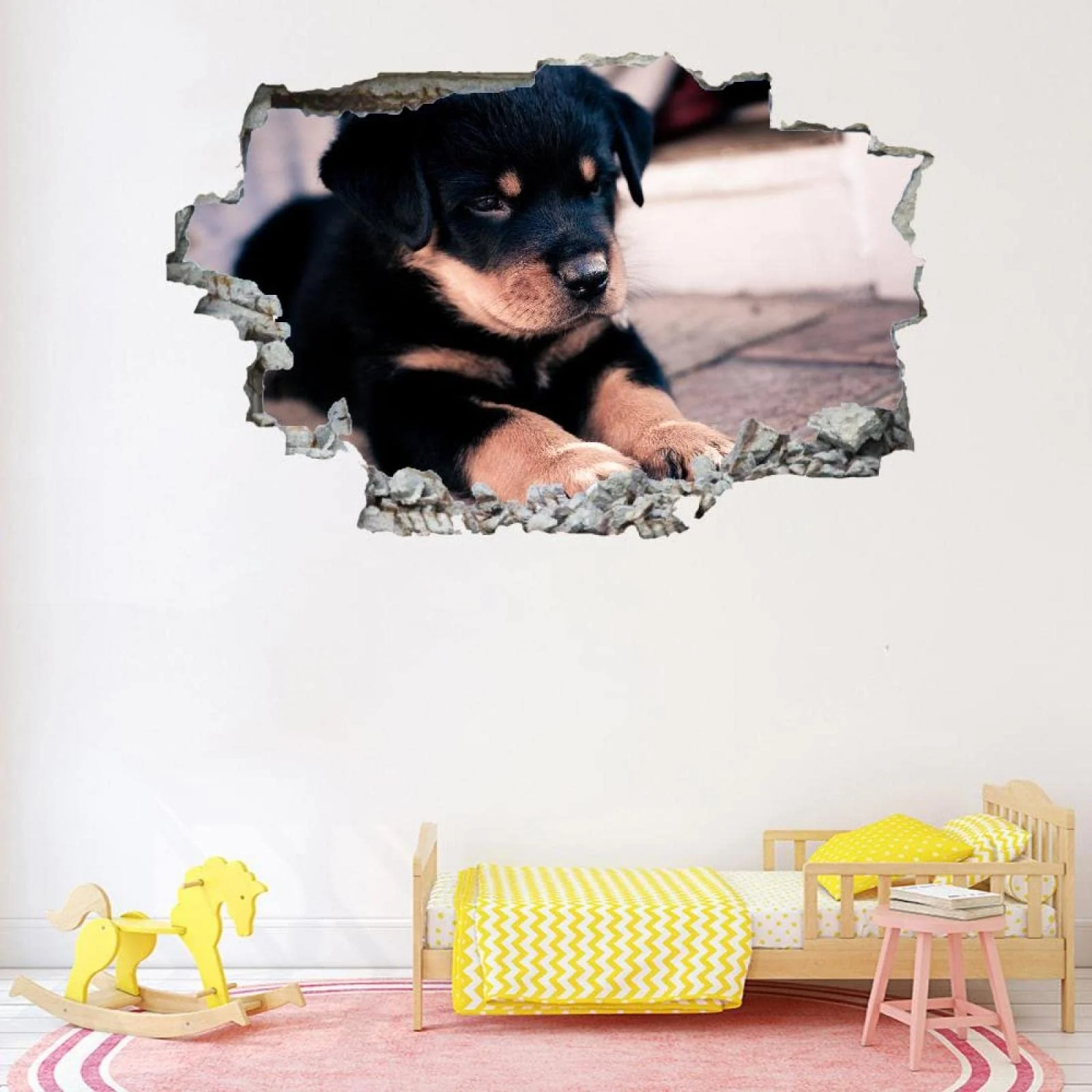 Наклейка на стіну 3D Прорив Собака Вінілова Самоклеюча 75 x 50 см, фото №5 Наклейка на стіну 3D Прорив Собака Вінілова Самоклеюча 75 x 50 см, фото №5