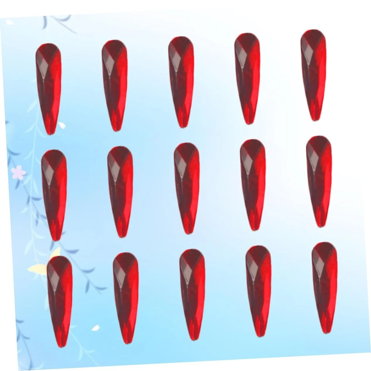 Стразы для ногтей Beavorty Капля воды Красный 60 шт., фото №2